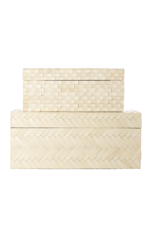 Basket Weave Bone Boxes