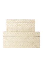 Basket Weave Bone Boxes