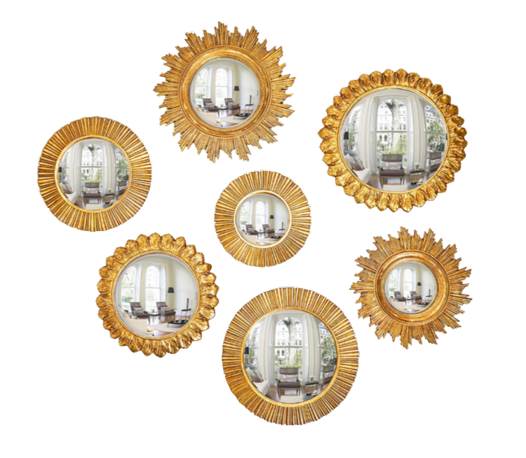Gold Leaf Sunburst Mirrors