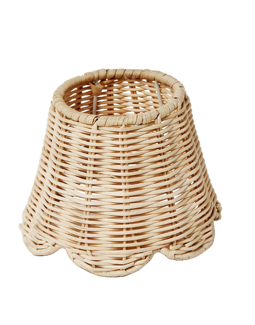 Rattan Lamp Shade with Scalloped Edge