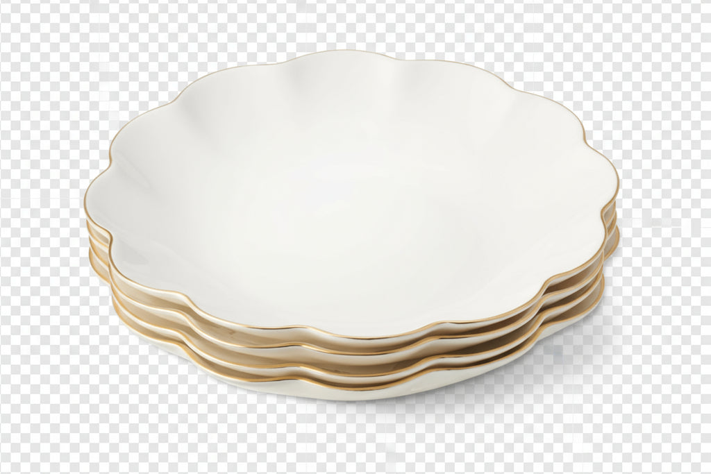 Scalloped Appetizer Plate, Set of 4