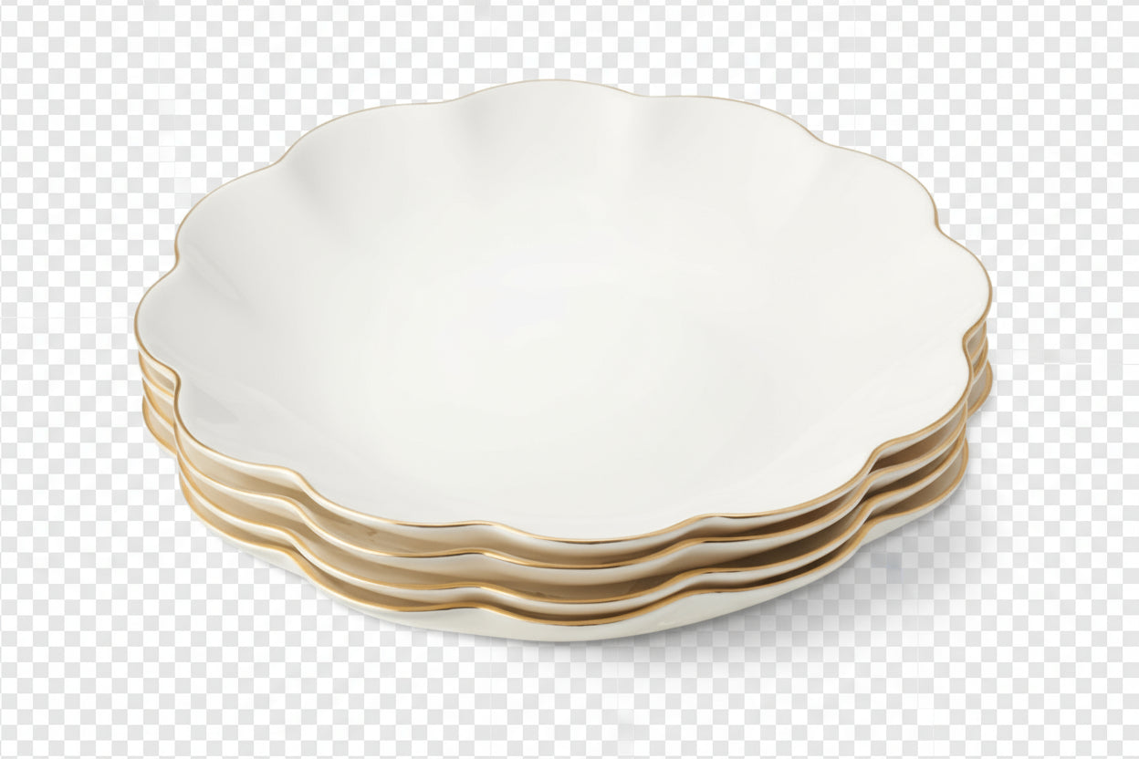 Scalloped Appetizer Plate, Set of 4