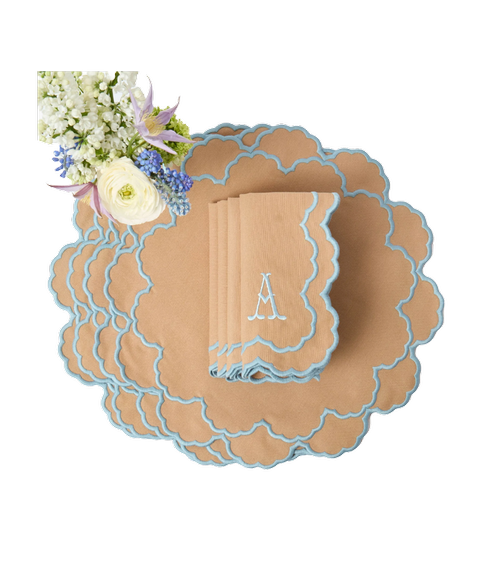 Lily Sand & Blue Placemats (Set of 4)